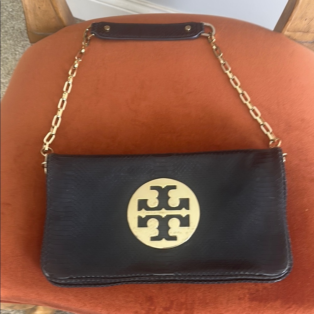 Tory Burch Black Shoulder Bag with Iconic Emblem